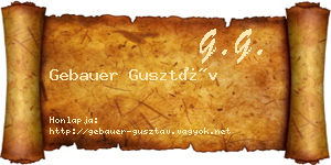 Gebauer Gusztáv névjegykártya