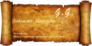 Gebauer Gusztáv névjegykártya